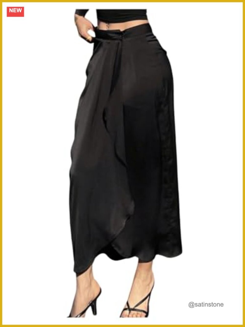 Women's Wrap Maxi Skirt High Rise Draped Ruffle Asymmetrical Cocktail Evening